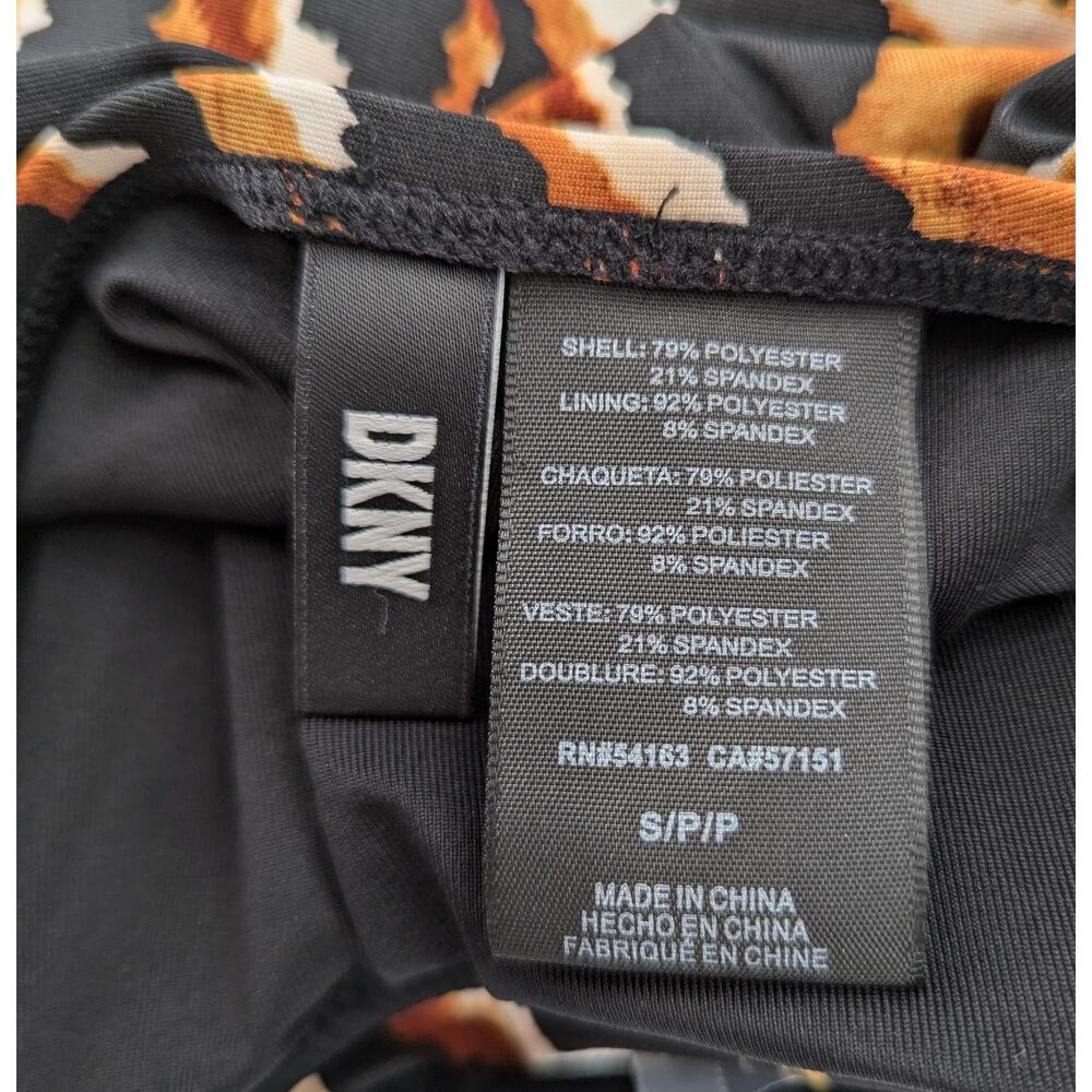 DKNY Black Tiger Print Tankini Swim Top Size Small - Picture 9 of 11